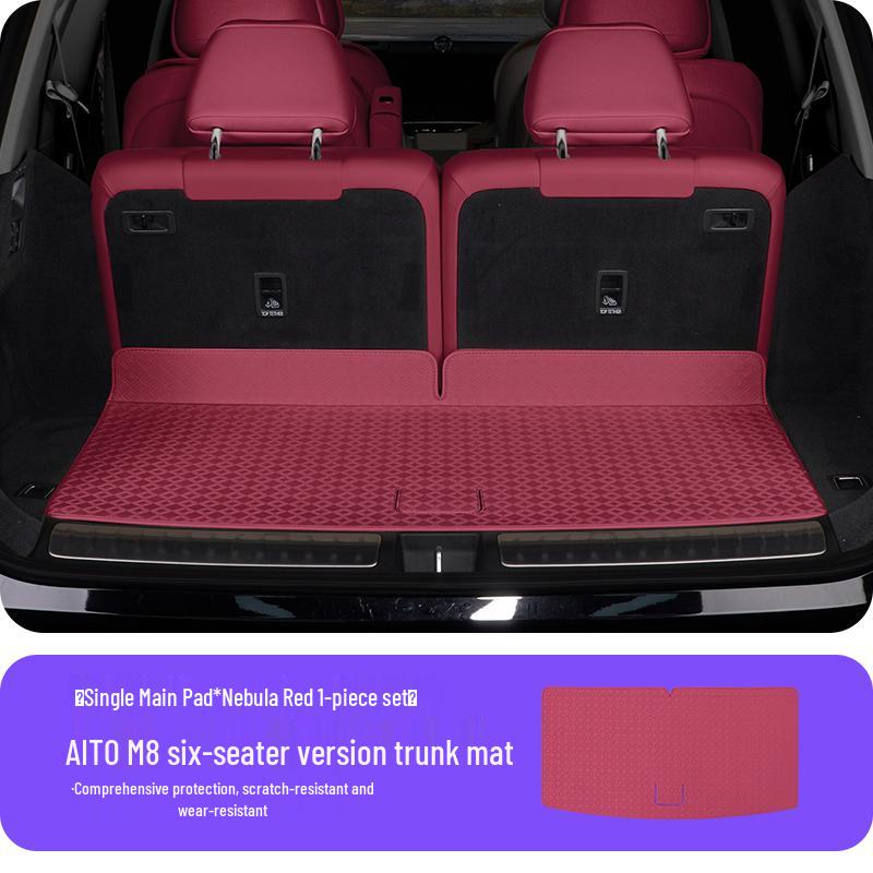 AITO M8 Trunk Mat: 3D Leather Protective Cover with Full Coverage, Tail Box Mat Decoration Accessory.