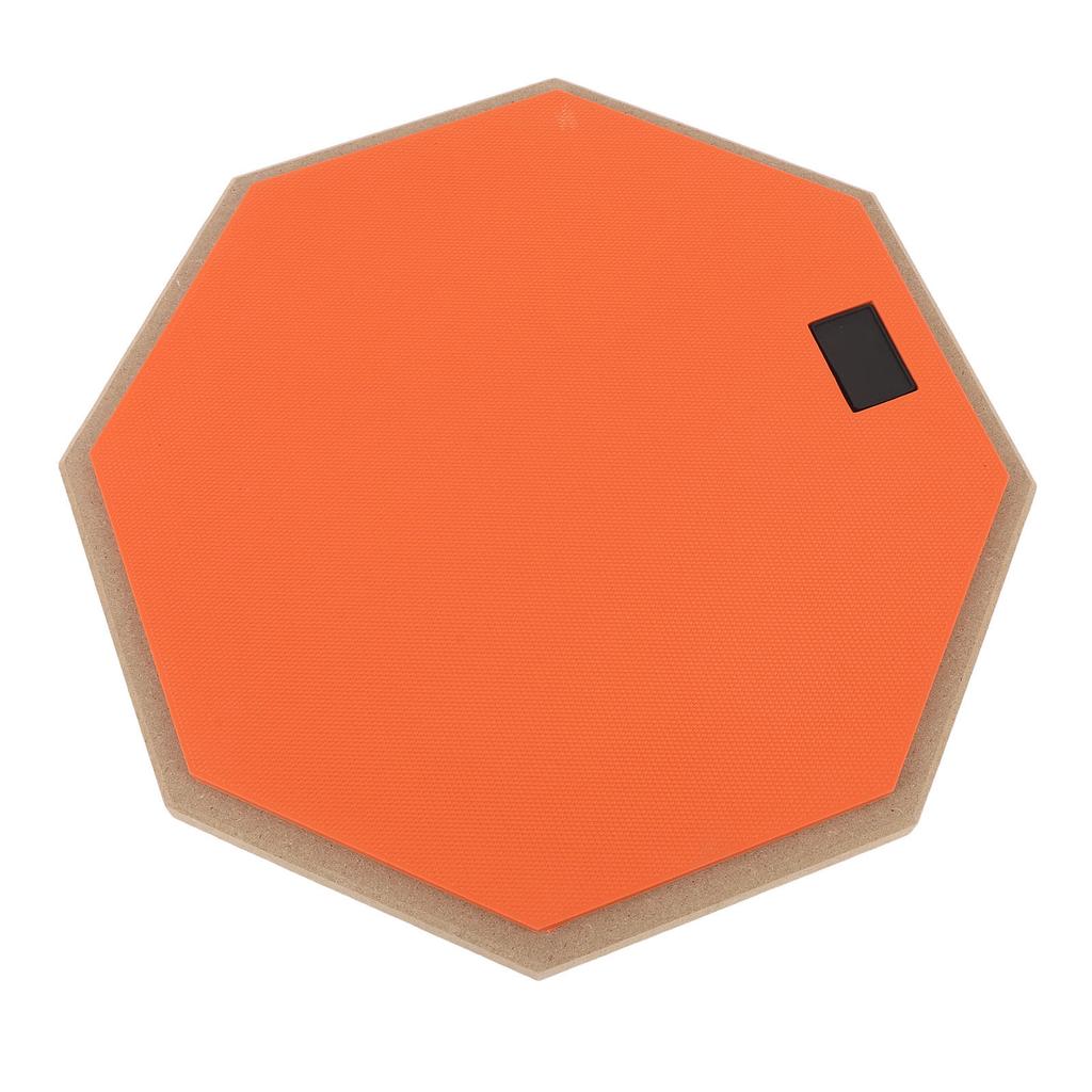 12in Silent Practice Drum Pad Set Rubber Appearance Quiet Drum Pad with 2 Pair Drumsticks for Home Orange