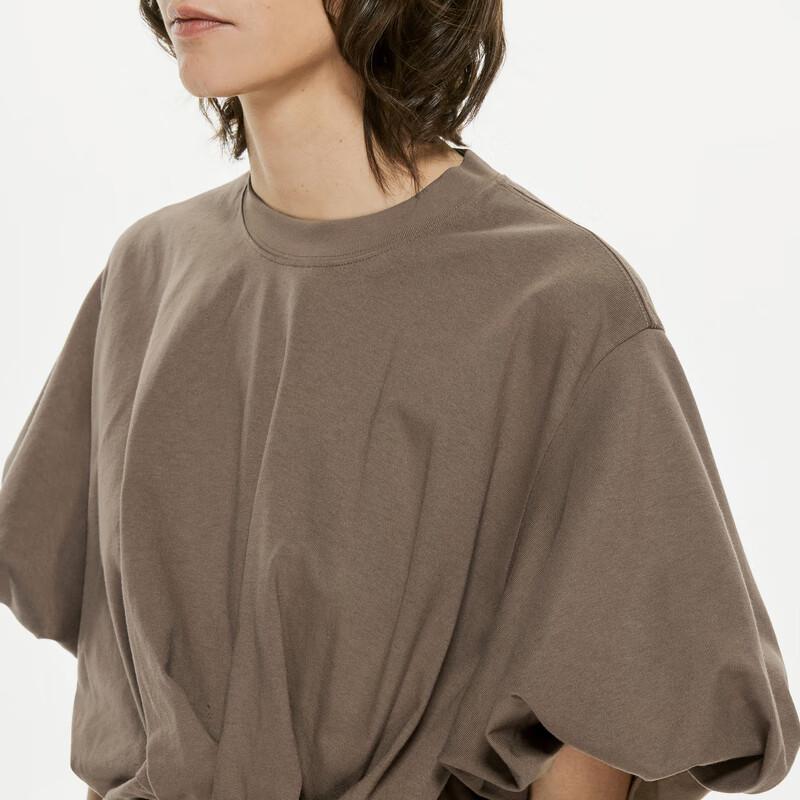 JNBY Women's Round Neck Cloud Puff Sleeve Midi Dress