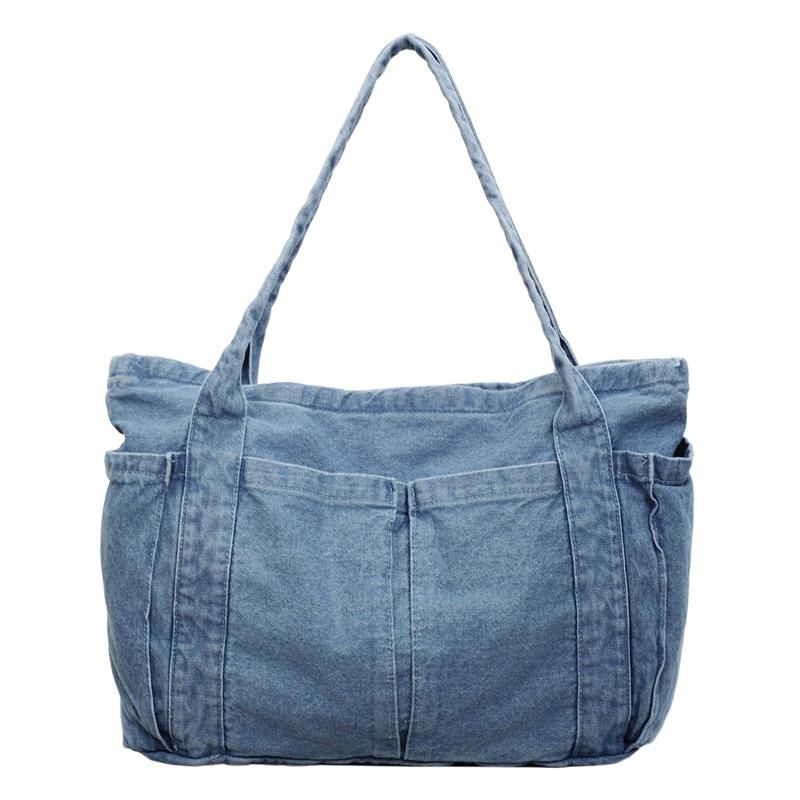 Denim-Tragetasche Damen-Umhängetasche Handtasche mit großem Fassungsvermögen