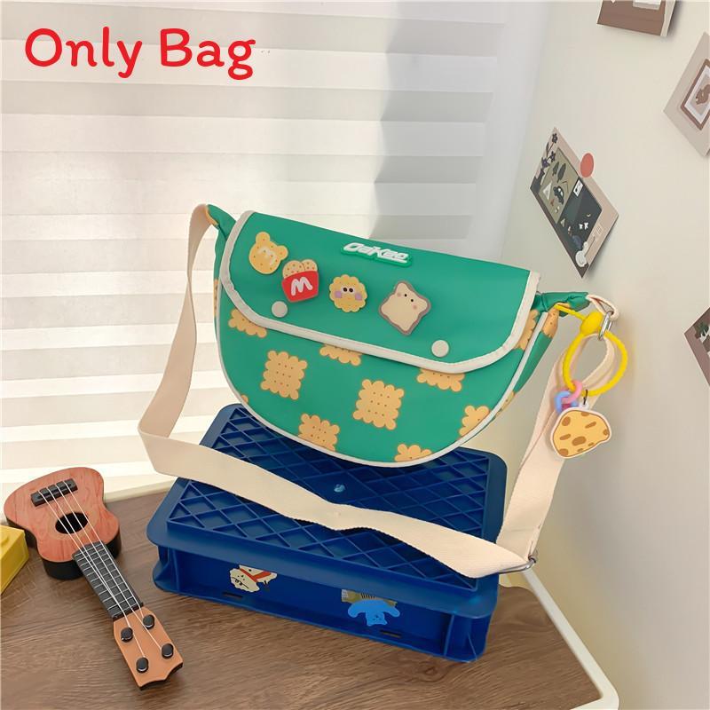 Cute Japanese Canvas Crossbody Bag With Printed Design For Daily Use