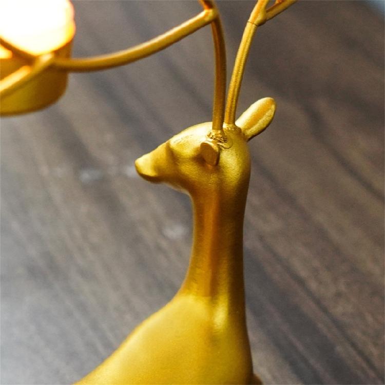 Iron Deer Candle Holder Christmas Decors Metal Wedding Candlesticks for Desk