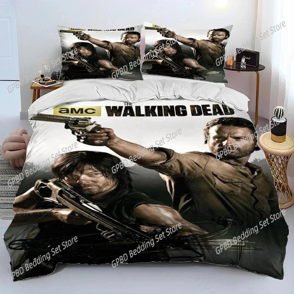 Horror TV The Walking Dead Lincoln Bedding Set Boys Girls Twin Queen Size Duvet Cover Pillowcase Bed Fashion Home Textileextile