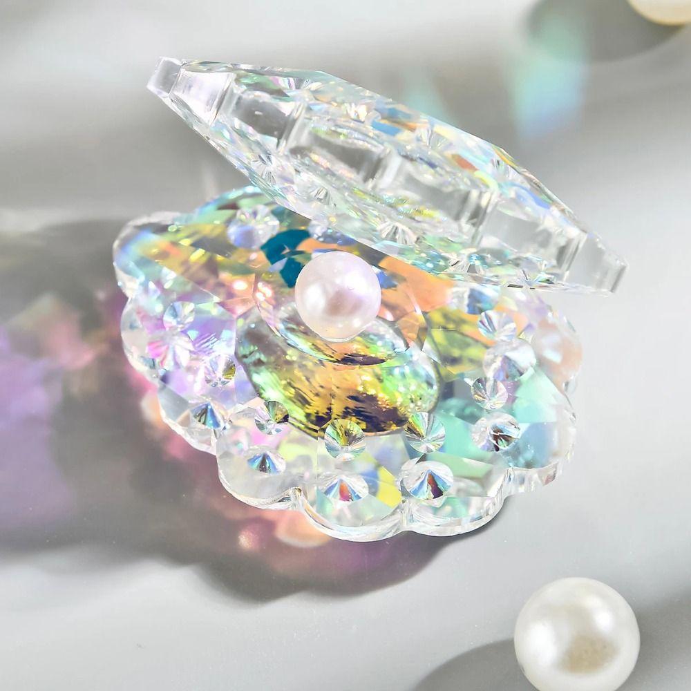 Creative Crystal Figurine Colorful Miniature Statue Home Decoration Crystal Shell Jewelry Girl