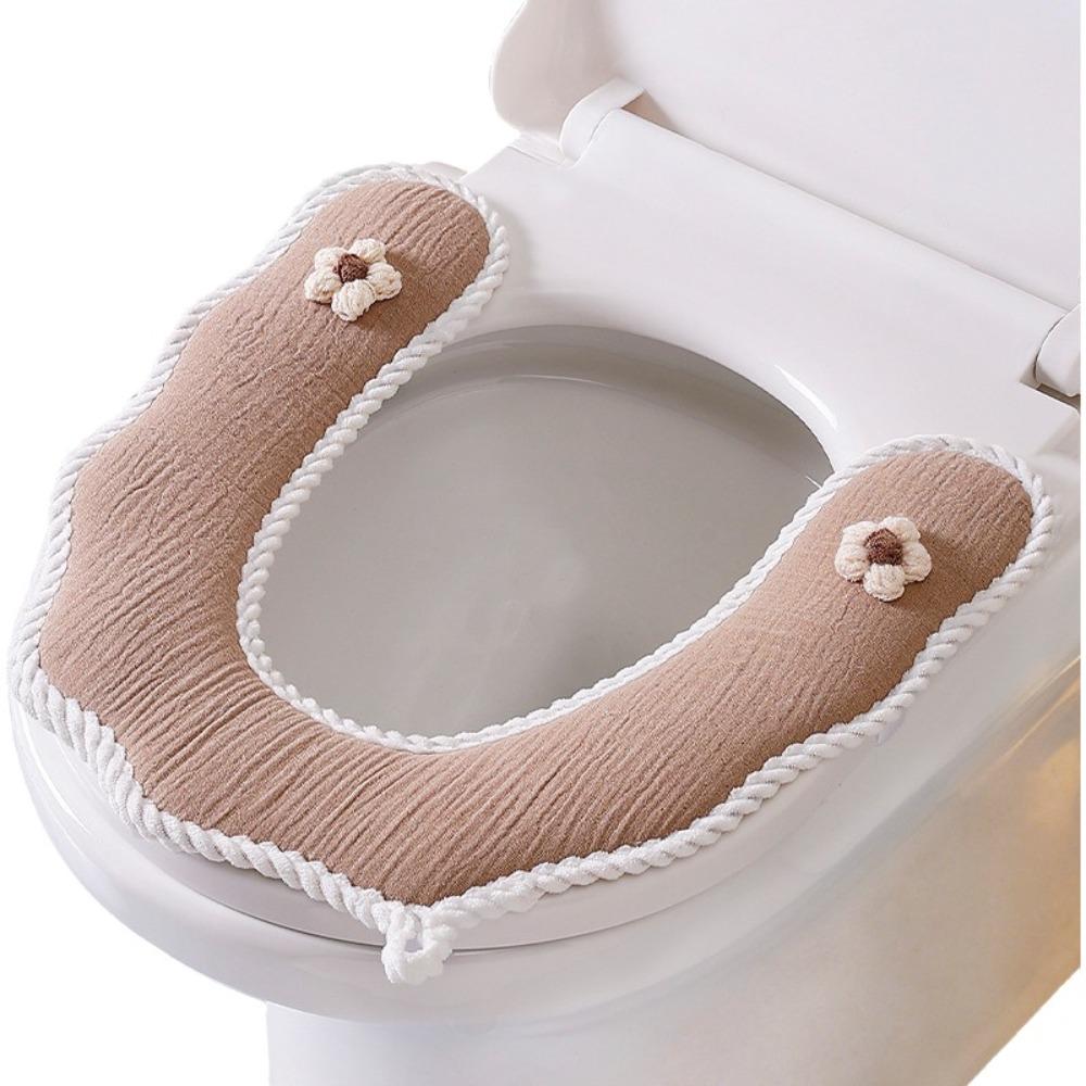 Breathable Toilet Seat Pad Washable Toilet Seat Cushion Portable Toilet Seat Cover Travel кофейный