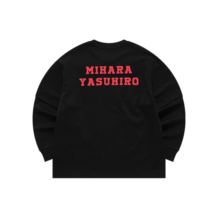 FILA X MIHARA YASUHIRO MIHARA YASUHIRO Collaboration Collection T Shirts Men's Jet Black Crew Neck Moderate Straight Fit F11M213212F-BK