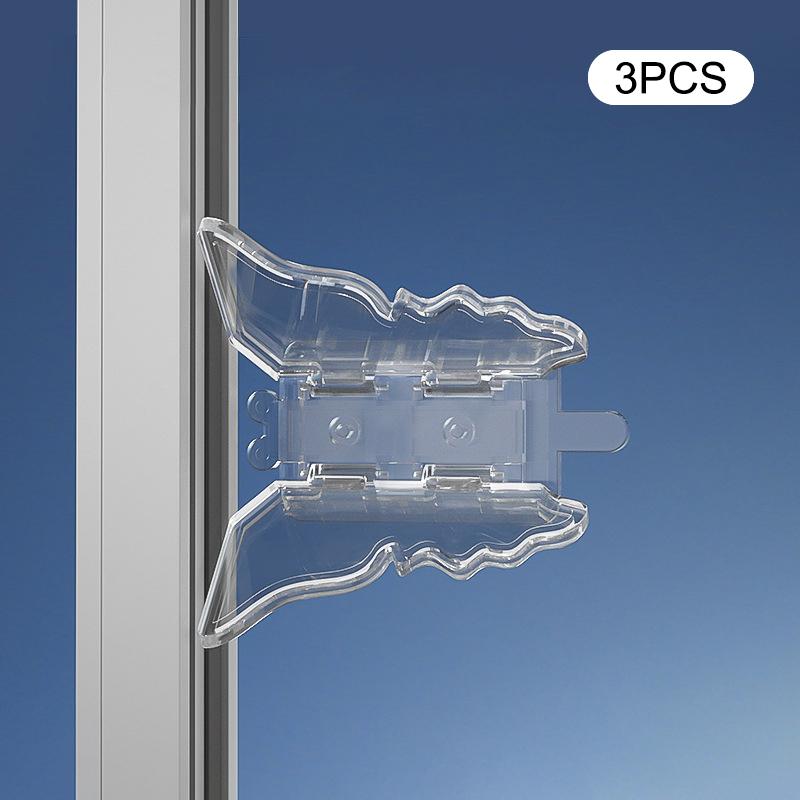 

10PCS Self-adhesive Traceless Glue Butterfly-shaped Window Lock Strong Adhesion Baby Safety Sliding Door Stopper 5CM белый