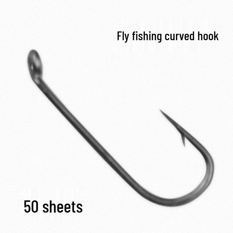 

Белая рыба Изогнутая приманка с привязанной мушкой и крючком с длинным цевьем - Маленький размер для ловли нахлыстом мокрым/сухим способом Size 16