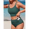 CHARMLEAKS Women's High Waisted Bikini Sets Sporty Two Piece SwimsuitBathing Suit with Pockets