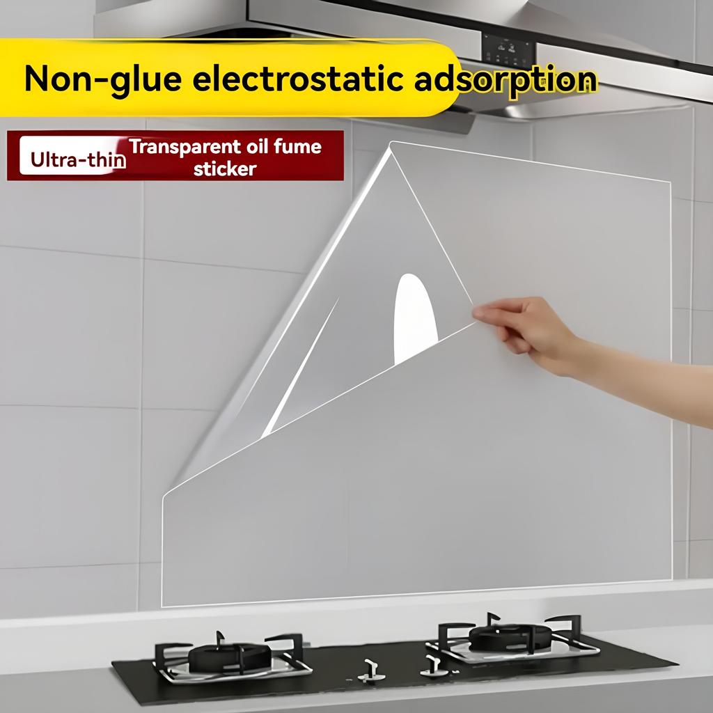 1 Roll Plastic Electrostatic Adhesion Wall Protective Film – Waterproof  Oil-Proof  Removable Film for Kitchen  Tile