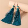 Pretty Feather Drop Earrings for Women Girls Bohemia Earrings Handmade Party Holiday Jewelry Gifts