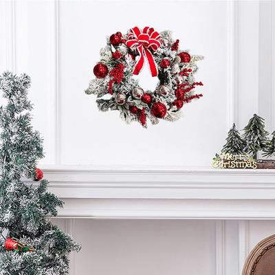 Christmas Vine Cane Wreath Multifunctional Holiday Art Wreath Artificial Decorative Festival Theme for Door Window Fireplace