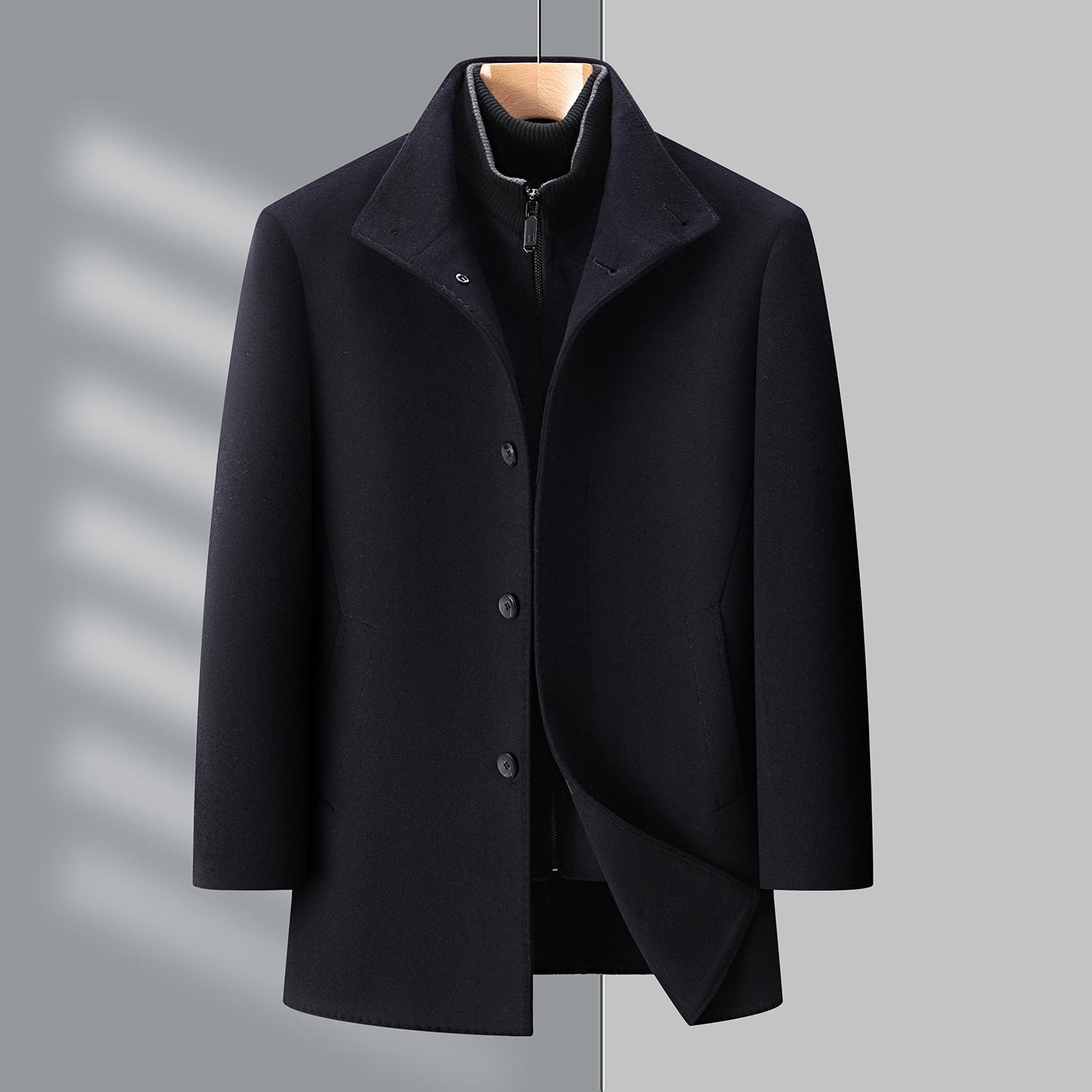

Brand Men s Winter Wool Coat - Classic Double-faced Woolen Jacket for Middle-aged Men 195