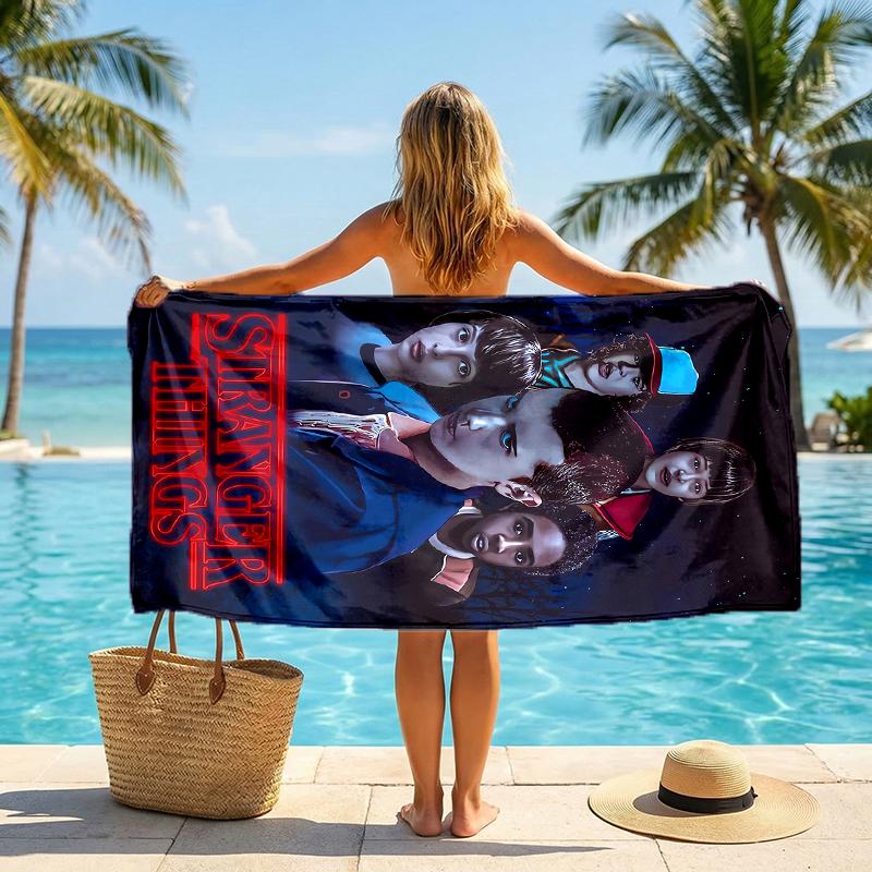 Stranger Things Fashion Beach Towel: Ideal for Summer Adventures Soft, Absorbent and Quick Drying Suitable for Swimming and Bathing