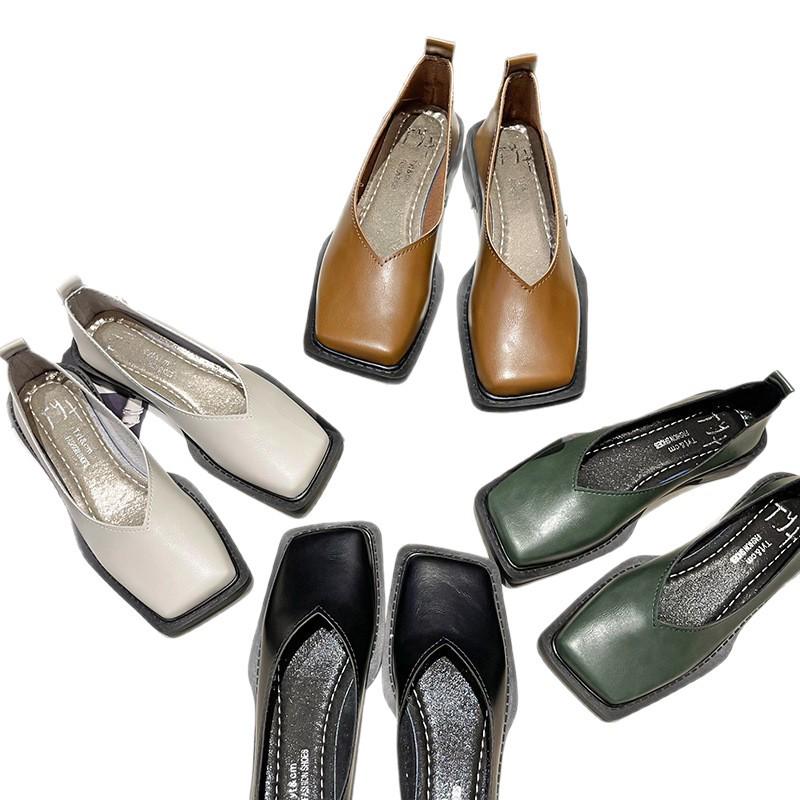 2024 Women's French Heeled Sandals: Soft Sole, Square Toe, and Flat Design