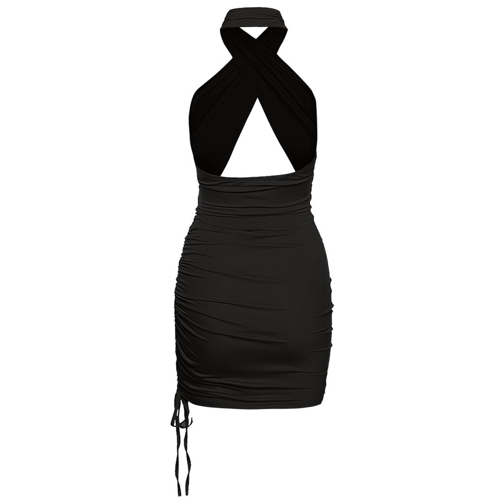 Women's Fashion Color Hollow Sexy Slim Hip Dress