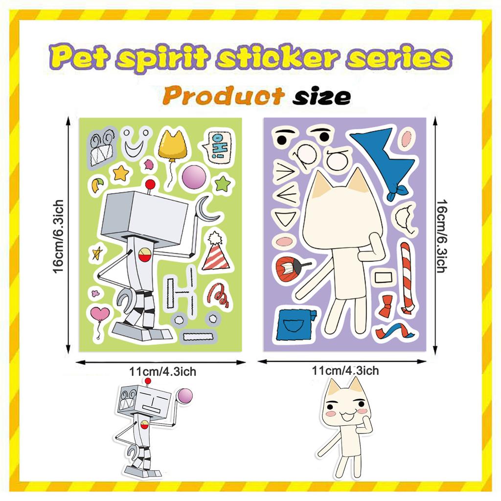 8 Cartoon Doro Cat Series Face Change Stickers Make A Face Waterproof Hand Account Stickers DIY Decorative Stickers