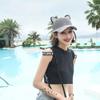 WTEMPO Women's Breathable Hollow-out Spring Summer Hats Cat Ears Shaped Cute Casual Elegant Versatile Wide Brim Travel Beach Hats
