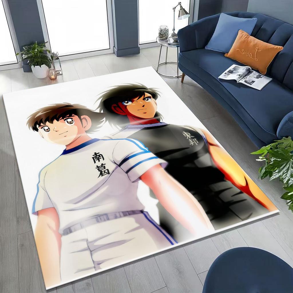 Captain Ozora Tsubasa Cartoon Football Rug for Bedroom Living Room Sofa Home Doormat Decor, Large Kids Play Non-slip Floor Mat