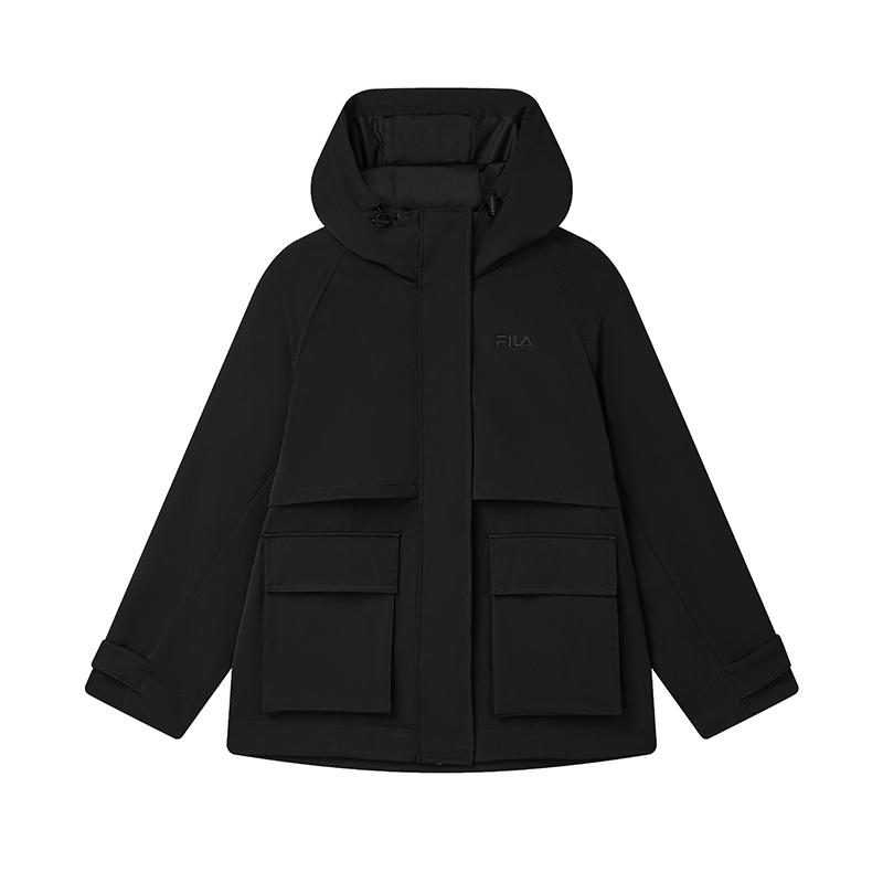 FILA Lifestyle Black Large Pocket Woven Jacket Spring And Autumn Unisex Jacket F11W518706FBK