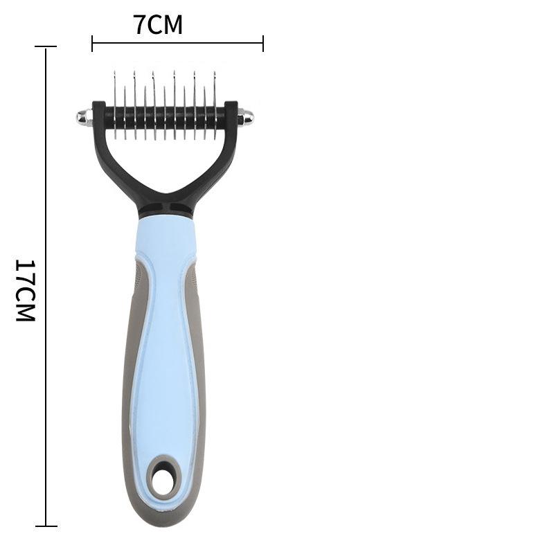 

Расческа для домашних животных 1 шт., расческа для ухода за шерстью из нержавеющей стали, принадлежности для кошек и собак, расческа для удаления пуха, запутывания, купания, чистки, массажной иглы S синий