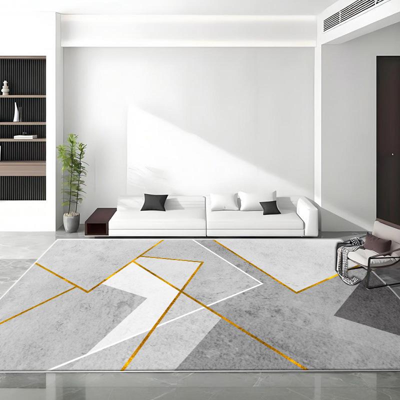Modern Simple Style Large Living Room Rug Geometric Pattern Antiskid Office Decor Carpet Soft Easy Cleaning Coffee Tables Mat
