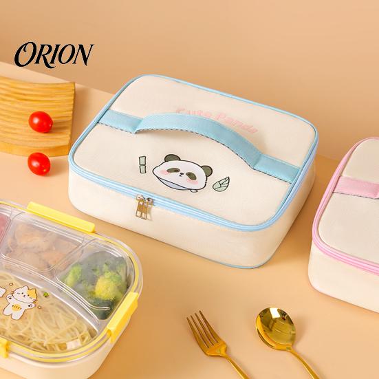 Insulated Lunch Bag for School Square Flat Bag, Thickened Aluminum Foil Lining Box, Organizer Durable Oxford Cartoon Print Food Container And Work