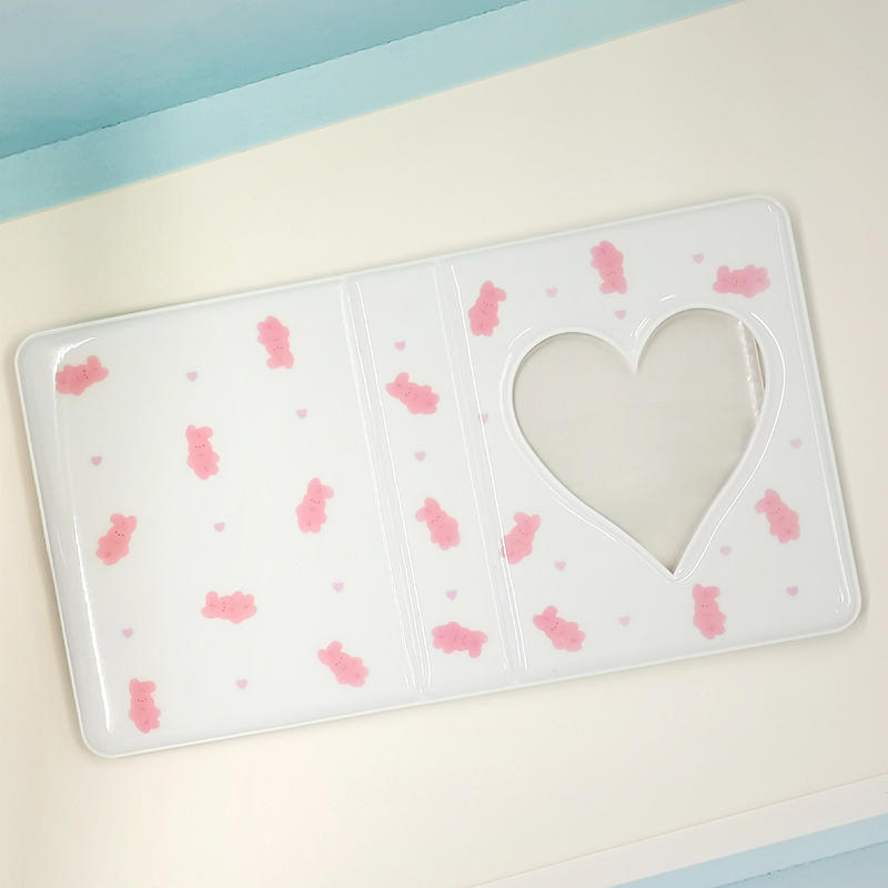 Cute Bear Photo Album 3 Inch Love Heart Hollow Picture Storage Case Kpop Card Binder Name Card Book Photocard Holder 36 Pockets