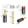 Universal Gold-plated Metal Banana Plugs Solder Free 4MM Banana Connector with Screw Lock For Audio Jack Speaker Amplifier Plugs