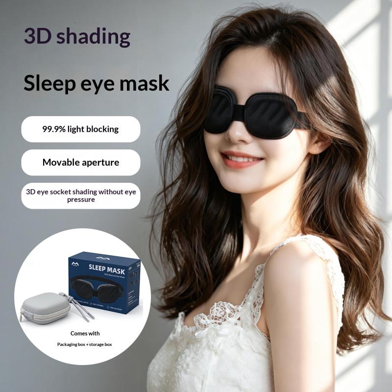3D Sleeping Eye Mask Block Out Light Sleep Mask For Eyes Slaapmasker Eye Shade Blindfold Sleeping Aid Mask Eyepatch Adjustable 1pcs