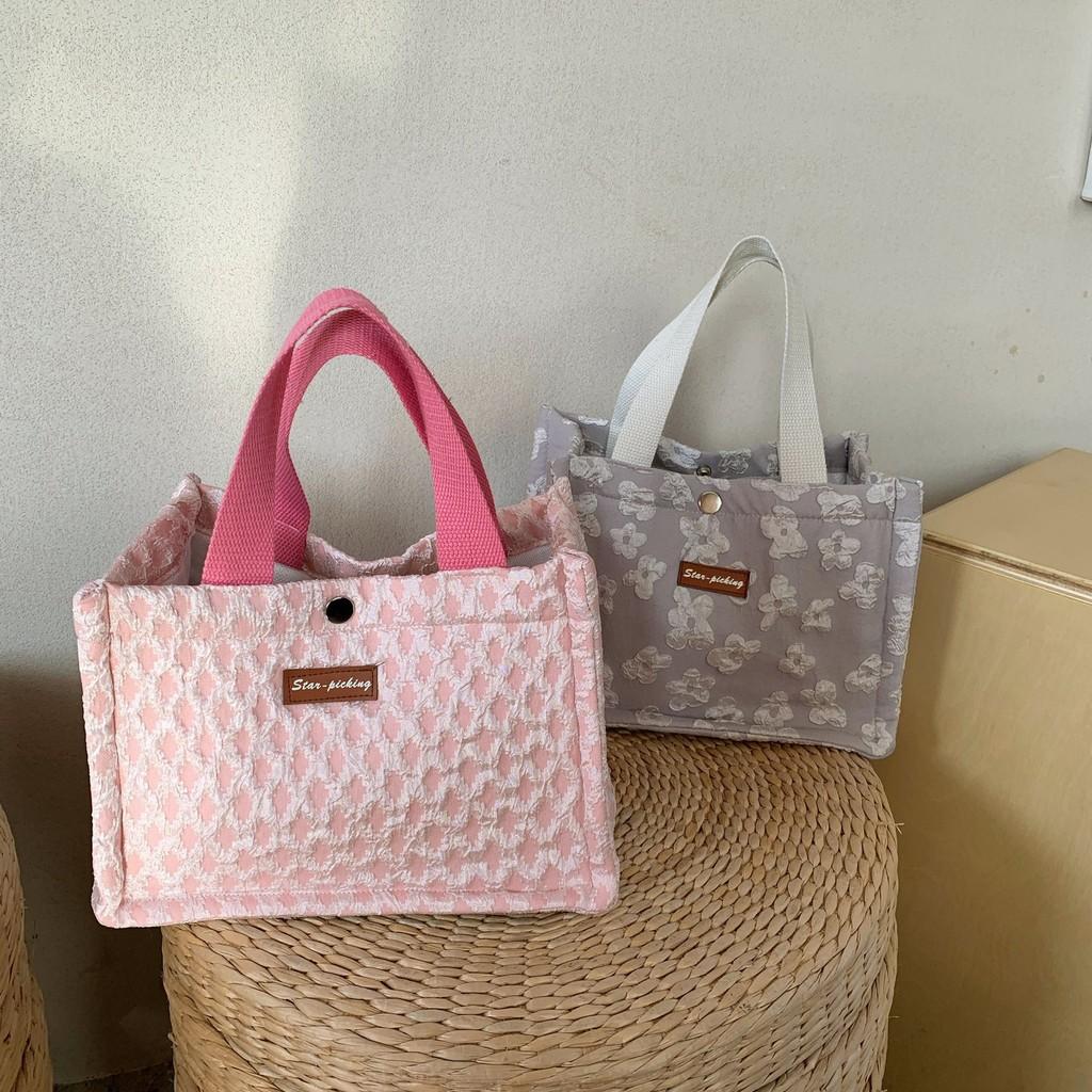 Sac Boîte à Lunch Pique-Nique Isolant Élégant avec Design en Dentelle Pratique à Main pour les Collations