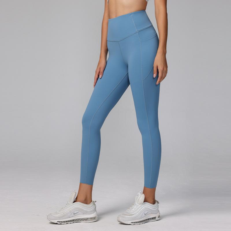 High Waist Nude Lycra Yoga Pants Women's Leggings Are Comfortable and Seamless, Tight, Hip Lift, Sports Wear, Running Fitness Pants