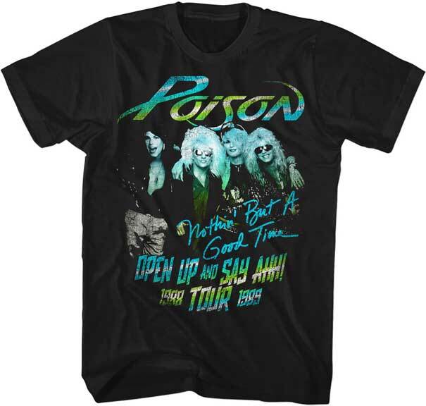 Poison Open Up And Say Ahh! 198889 Tour Men T Shirt 80 Rock Music Merch S
