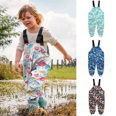Children's One-piece Rain Pants Waterproof And Waterproof Outdoor Suspenders