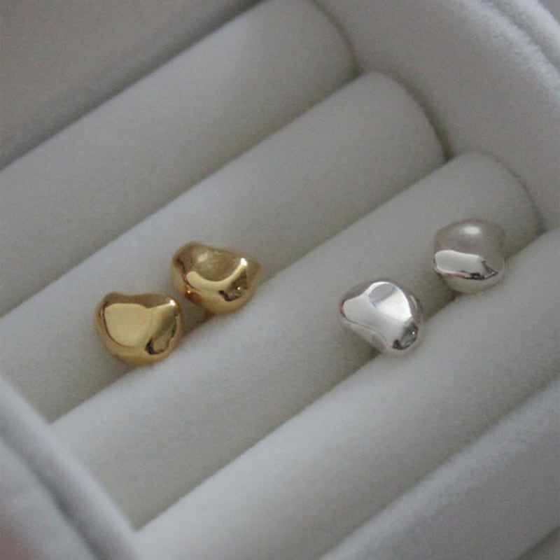 Youngglow Silver925 Pebble Earrings (2color)