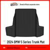 Compatible TPE Trunk Mat for 2024 BMW 5 Series: Eco-Friendly, Waterproof, Wear-Resistant, Carbon Fiber Pattern.