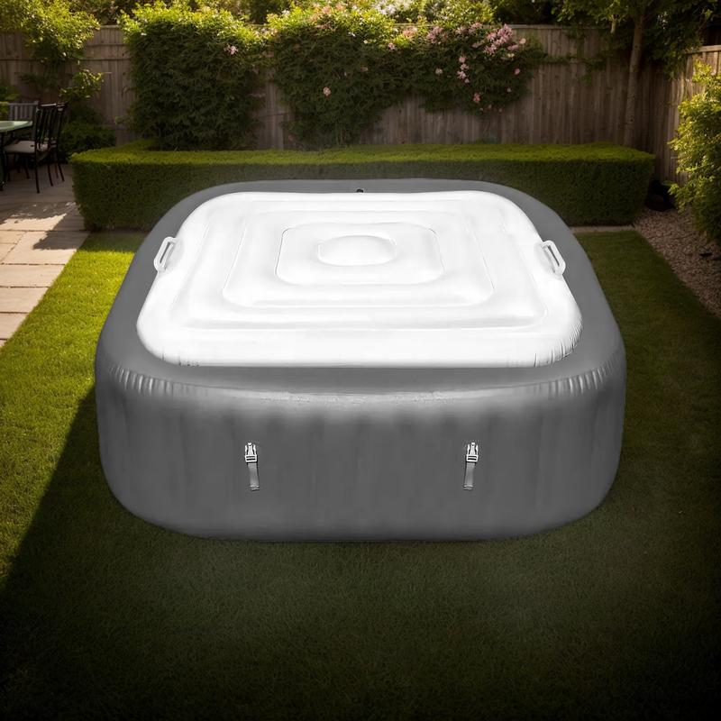 135cm Inflatable Hot Tub Cover Waterproof Hot Tub Insulated Cover Sun Protection Foldable Energy Saving Bathtub Lid For Home