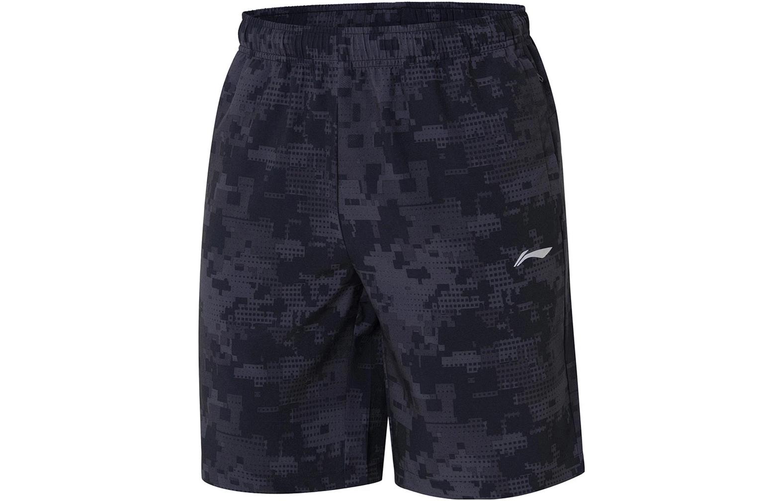 Li Ning Training Series Casual Shorts Men s Standard Black Print AKSS563-1 S