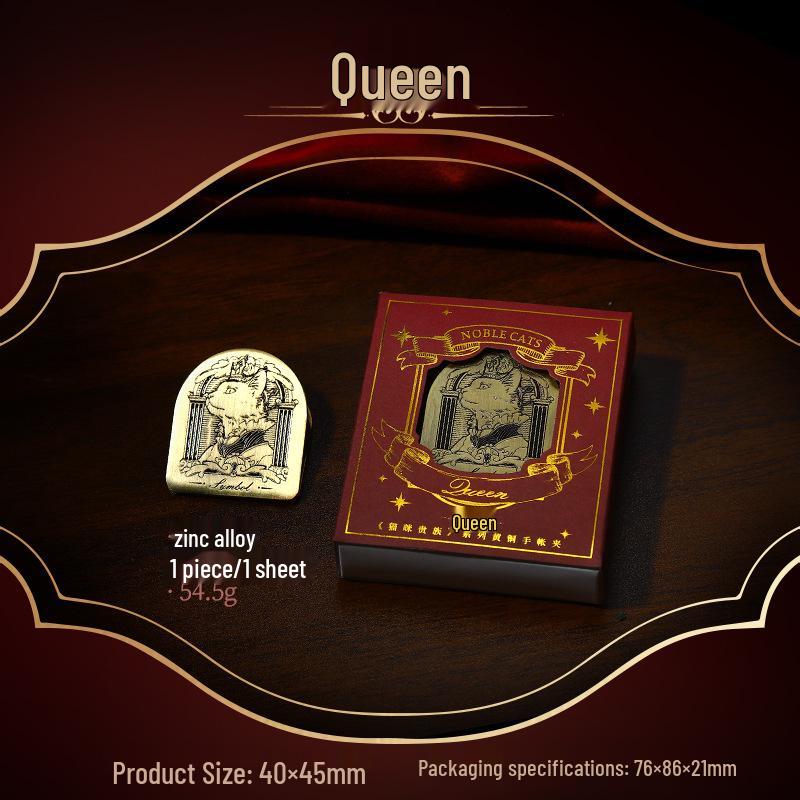 

Ketchup Zinc Alloy Aristocrat Cat Bookmark Clip - Retro High-Grade Student Journal & Paper Holder