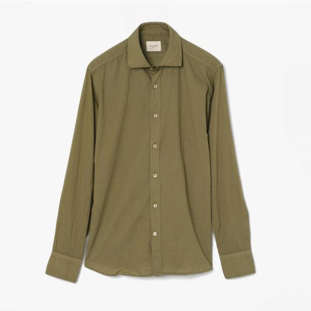 Tintoria Mattei 954 Garment Dyed Cotton Shirt Olive Tmf1m40005a94 OLIVE (OLIVE)/42
