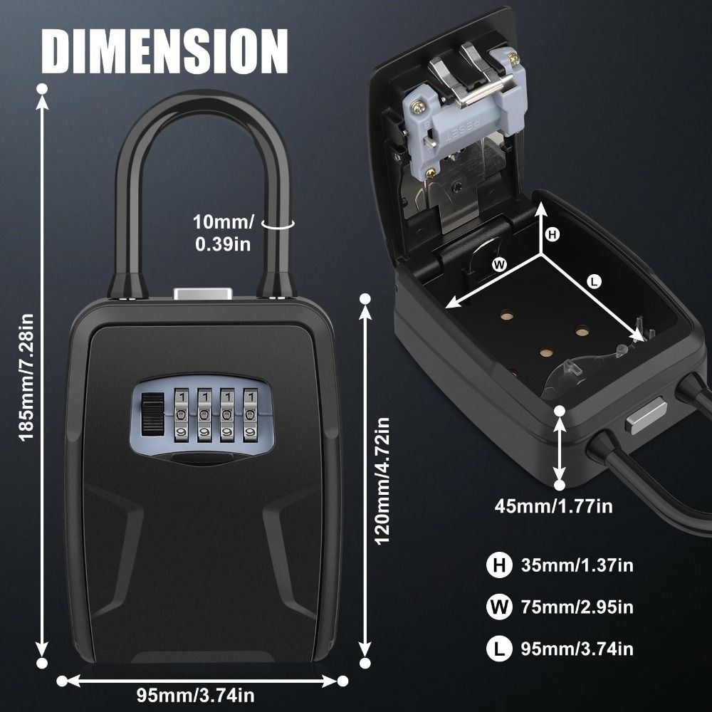 Wall Mounted 4 Digit Combination Key Box Passwords Code Key Lock Safe Box Key Safe Box  Garage