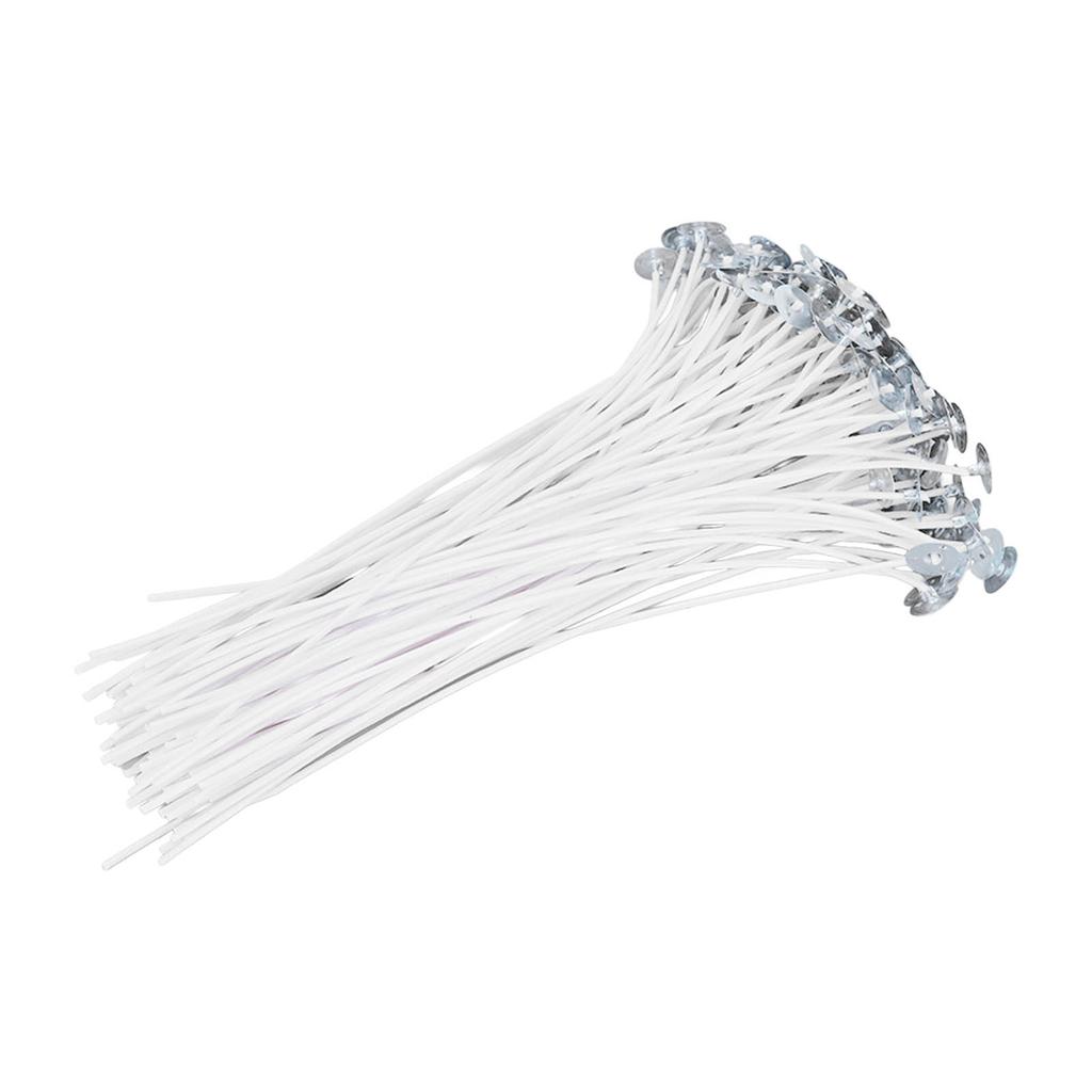 100PCS Candle Wick 20cm/7.9in Cotton Core White Plant Wax with Base for Candles DIY Making