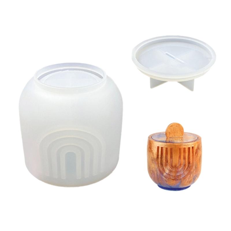 

DIY Crafts Silicone Mold Epoxy Resin Mould Jewelry Box Molds Striped Candle Cup Molds for Jewelry Box Storage Container