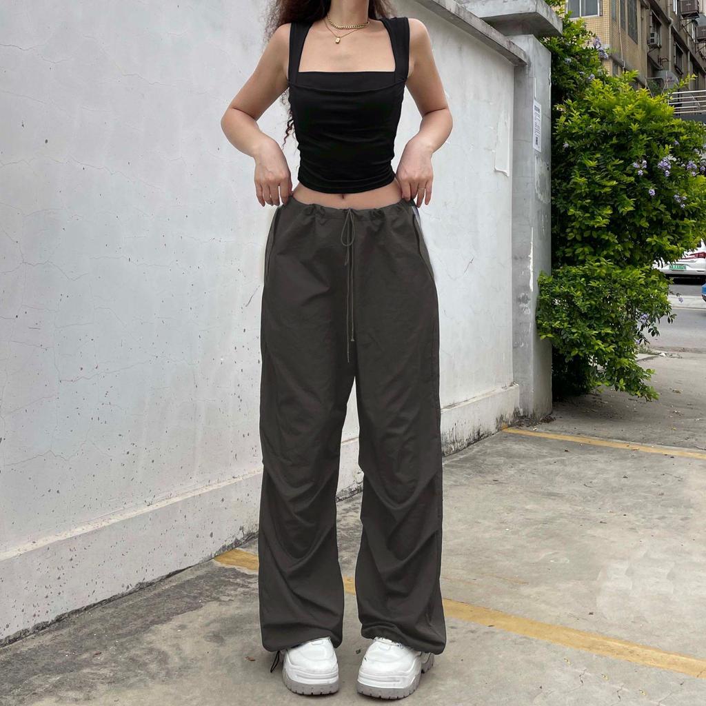 Falten Tanks für Frauen Solide Elegante Schlank Sexy Harajuku Minimalistischen High Street Y2k Kleidung Crop Tops Design