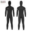 OUZO 1.5mm Wetsuit Men's Long-sleeved One-piece Hooded Cold-proof Warm Sun-proof Surfing Suit