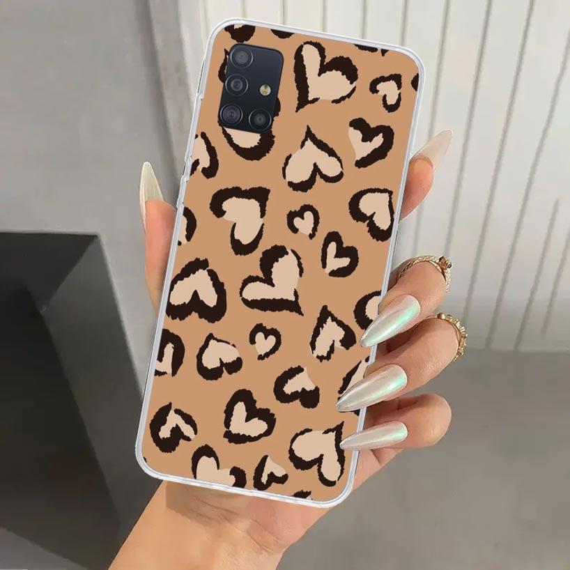 Leopard Print Phone Case for Samsung Galaxy A52 A32 A22 A12 A02S A50S A30S A10S Note 20 Ultra 10 Plus S10 A31 A20 A71 A72 Galaxy