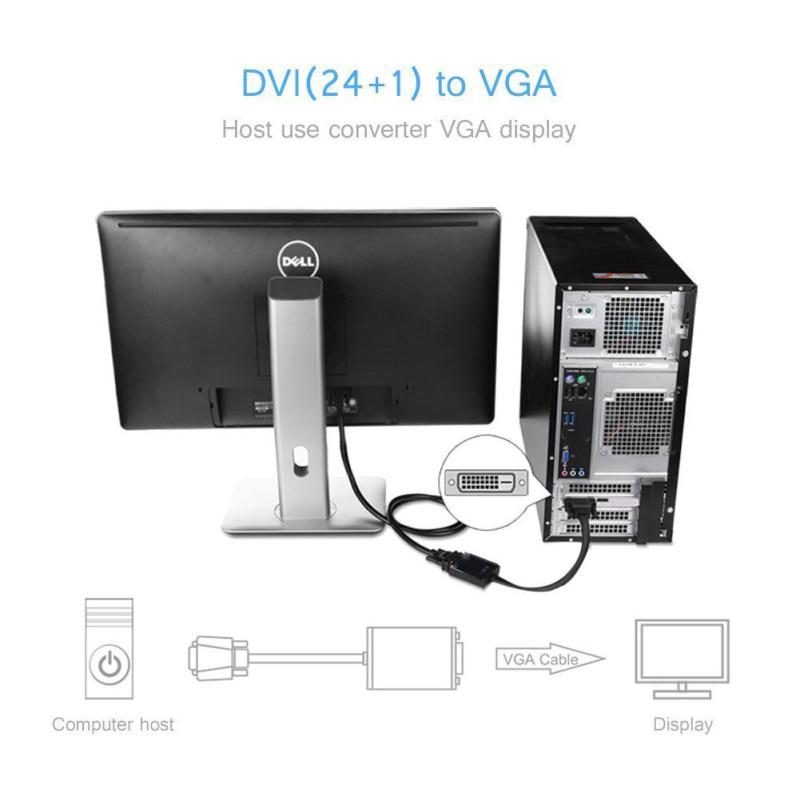 Dvi24+1 auf VGA-Chip-Display-Adapter Dvi-D auf VGA-Grafikkarten-Adapterkabel