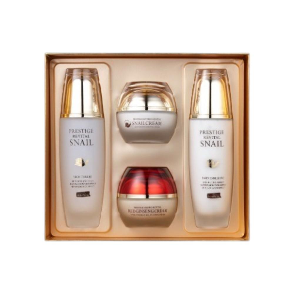 SkinPastel Prestige Revital Snail Skincare 4-Set - Premium Regenerating & Elasticity Boosting System