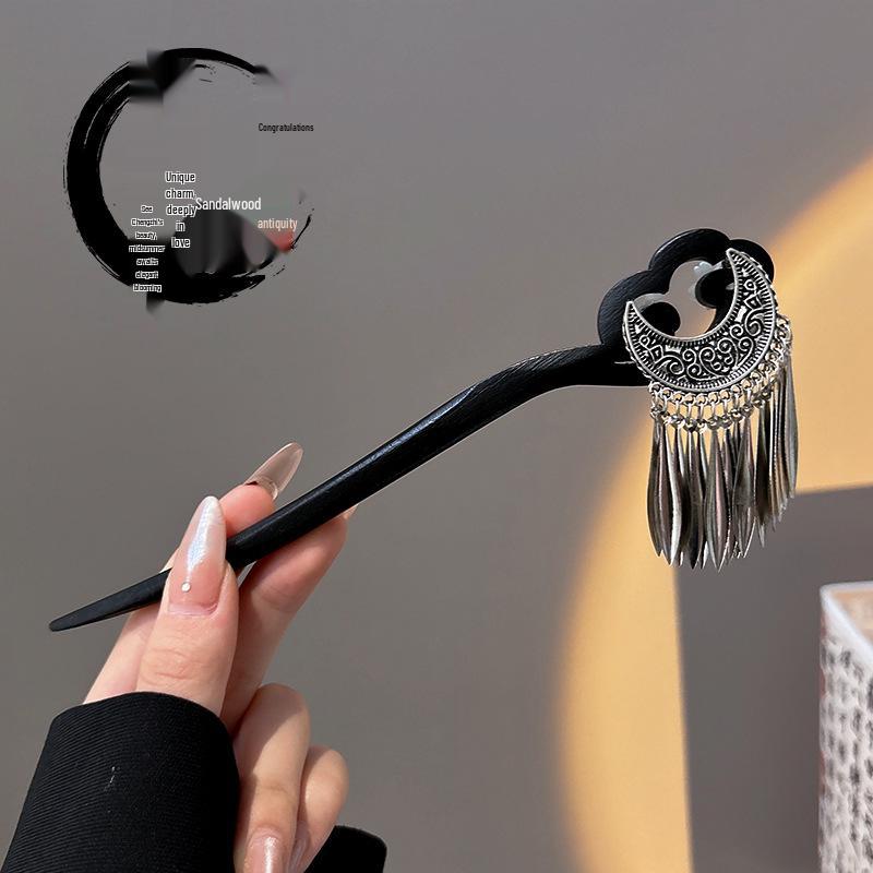 Ancient Chinese-Style Hanfu Hair Accessories: Elegant Updo Hairpins with Tassels for Women