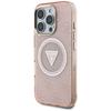 Etui Guess Iml Metal Glitter 4G Circle   Triangle Magsafe Do Iphone 16 Pro Max Różowy